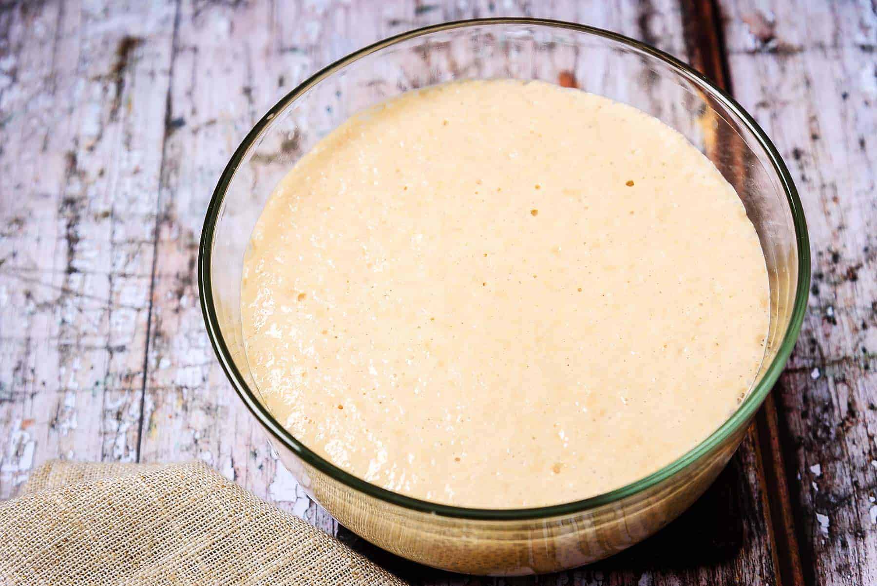 Activated yeast in a bowl