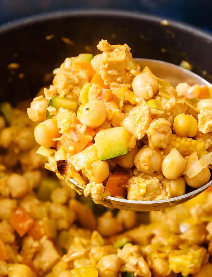 Vegan Quorn & Chickpea One-Pot, protein packed!