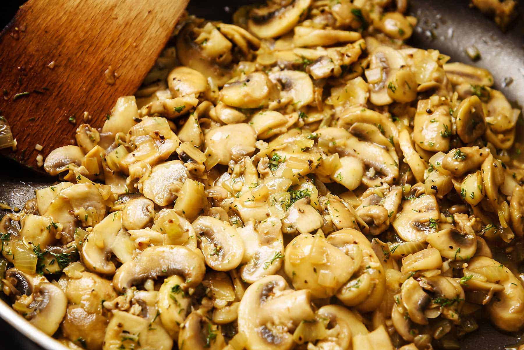 Cooked mushrooms for Pâté