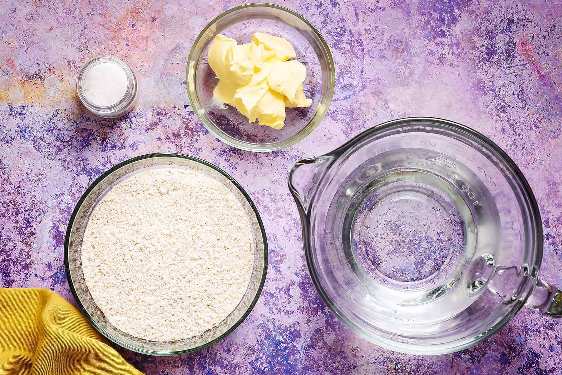 Ingredients for wholemeal pastry