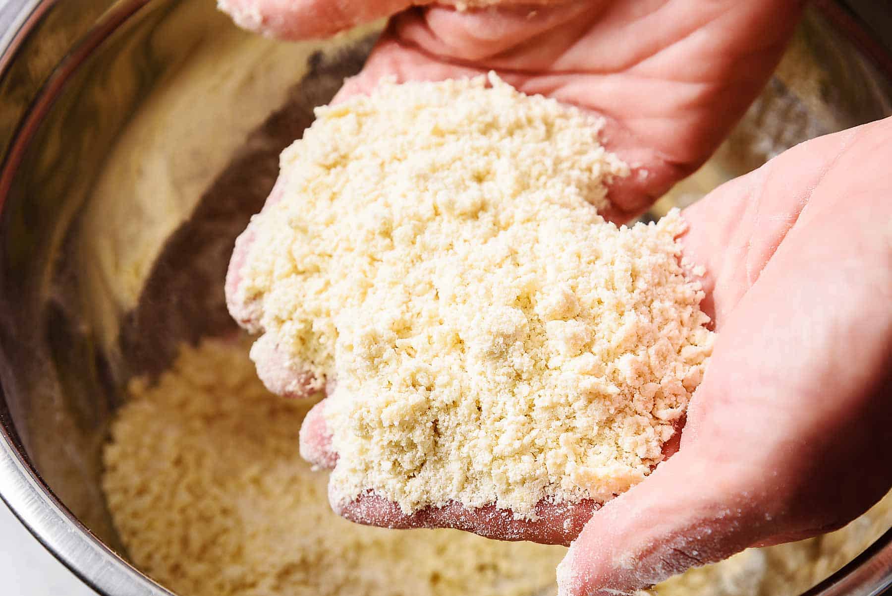 Breadcrumb consistency ready to add the water