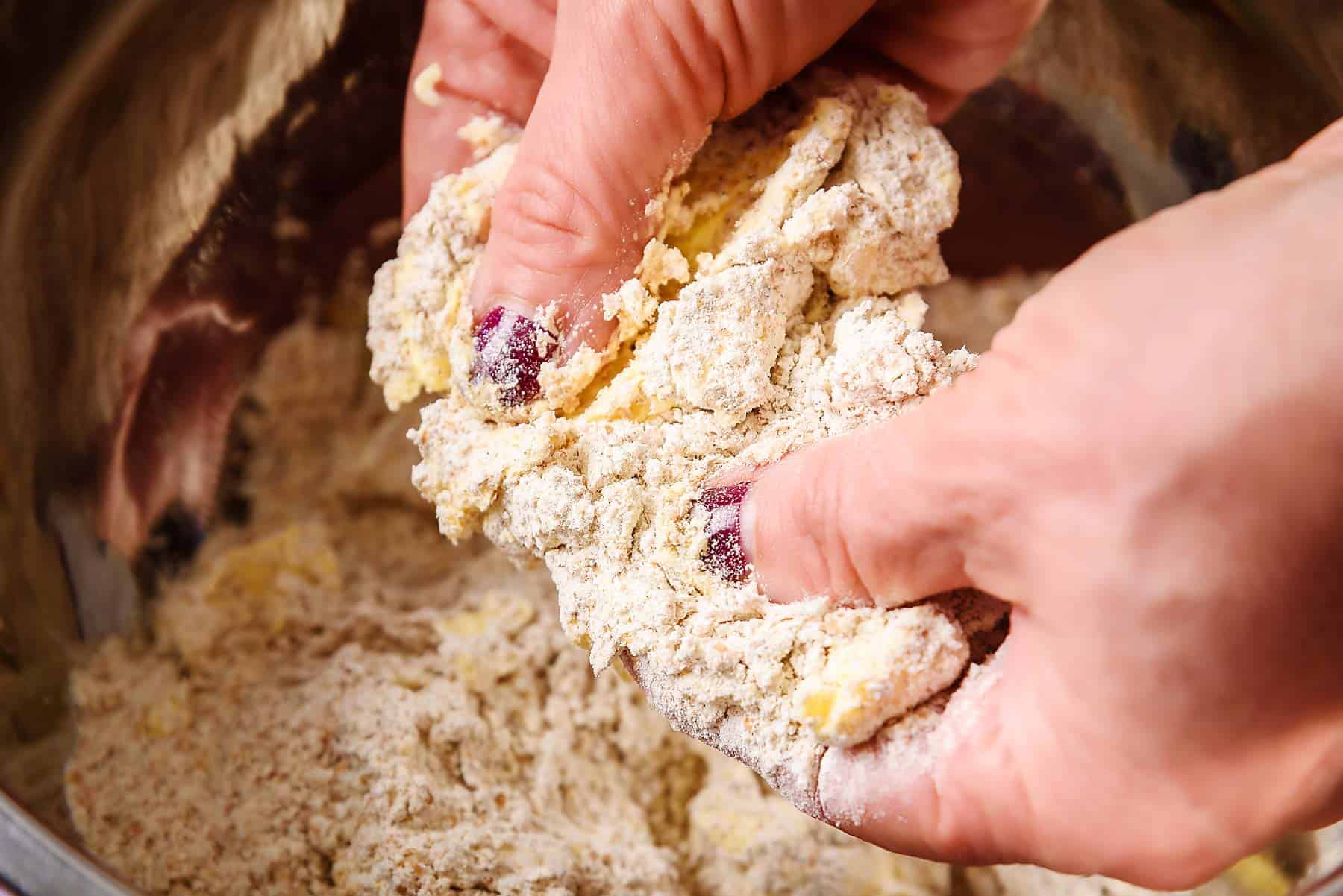 Rubbing the butter into the flour