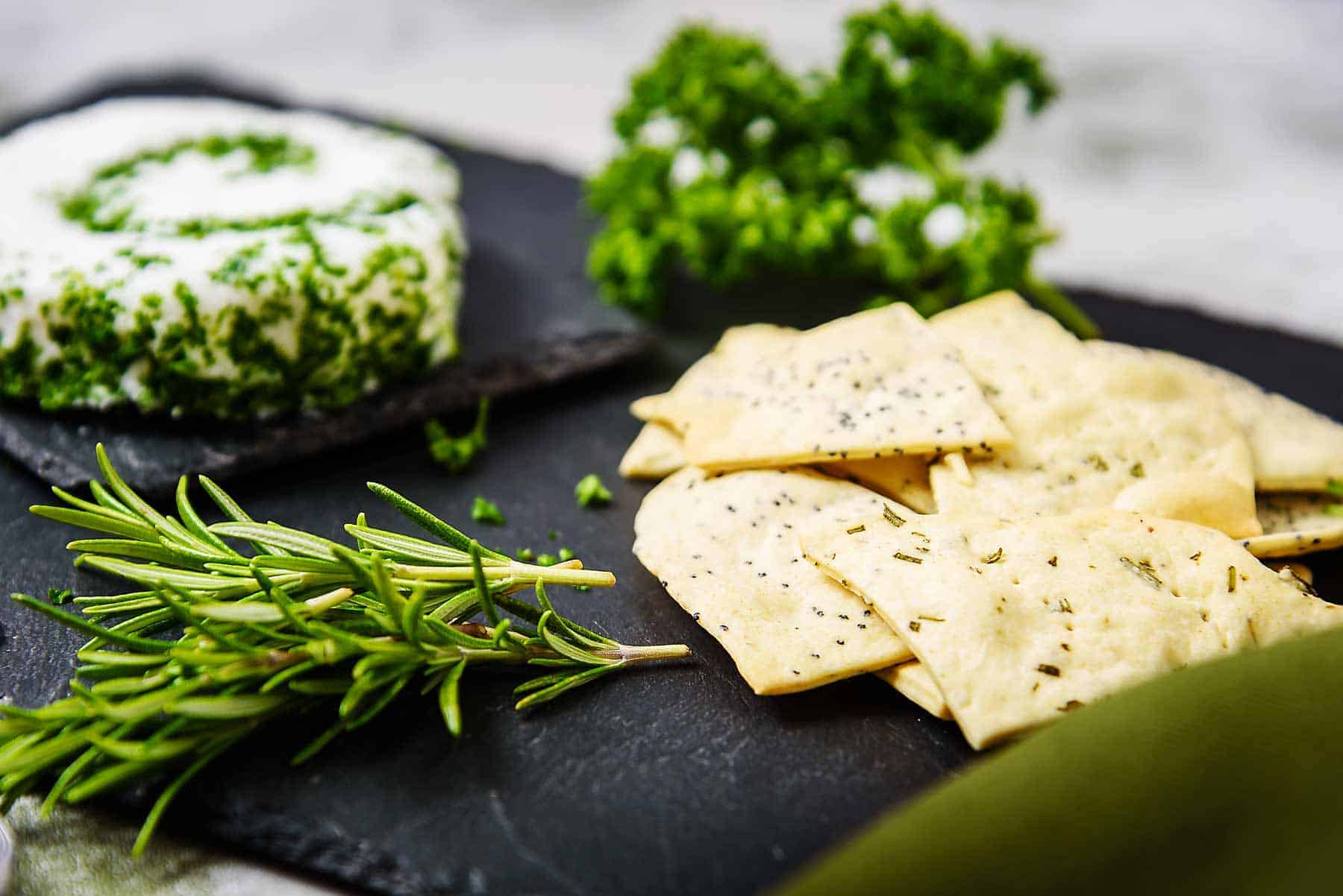 Vegan Rosemary & Poppyseed Crackers