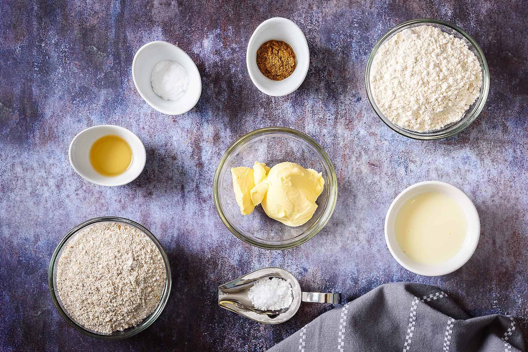 Ingredients for cumin cobbler dough