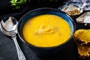 Bowl of Vegan Onion & Tarragon Soup
