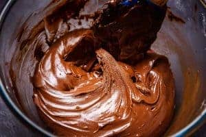 Biscoff and chocolate mixture in a bowl