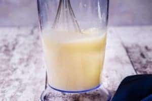 Cream starting to form whilst being whisked