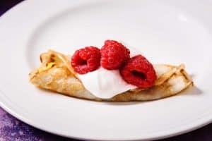 Filled Mango & Raspberry Cider Crepes