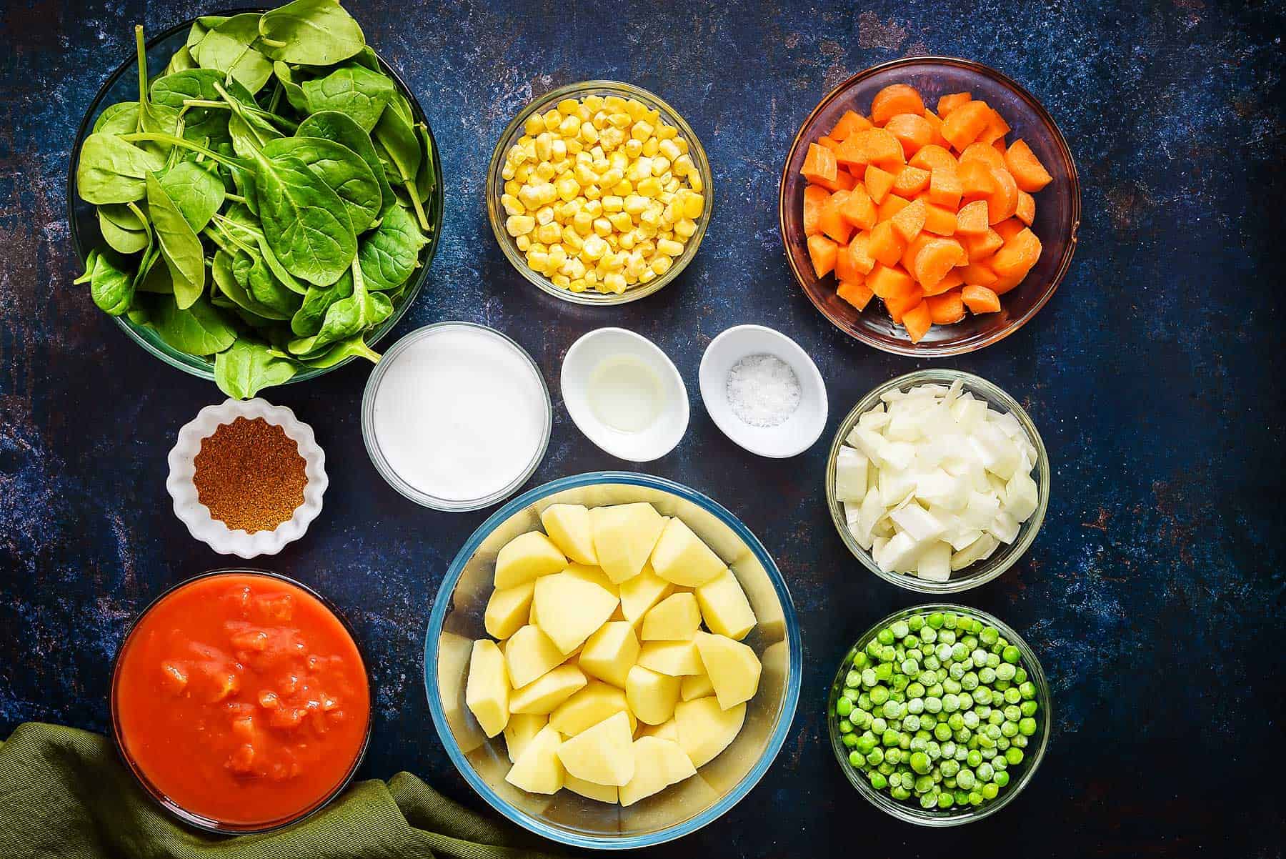 Ingredients for potato curry