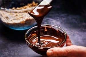 Melted chocolate in a bowl
