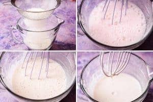 Mixing the batter in a jug
