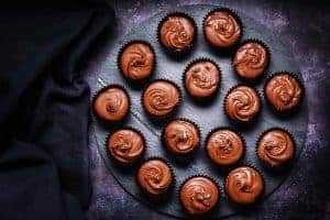 Overhead view of Mini Biscoff & Chocolate Tortes