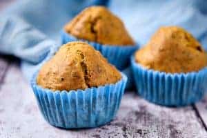Close up of 3 Carrot & Walnut Breakfast Muffins