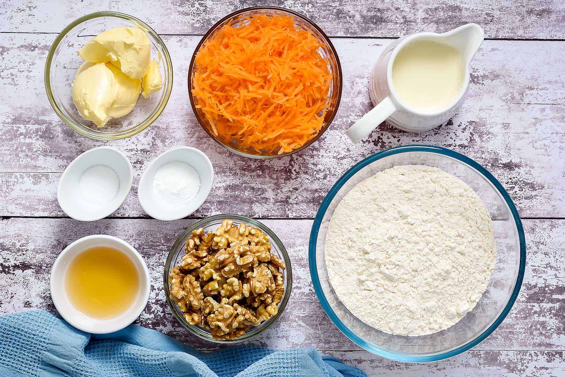 Ingredients for carrot breakfast muffins