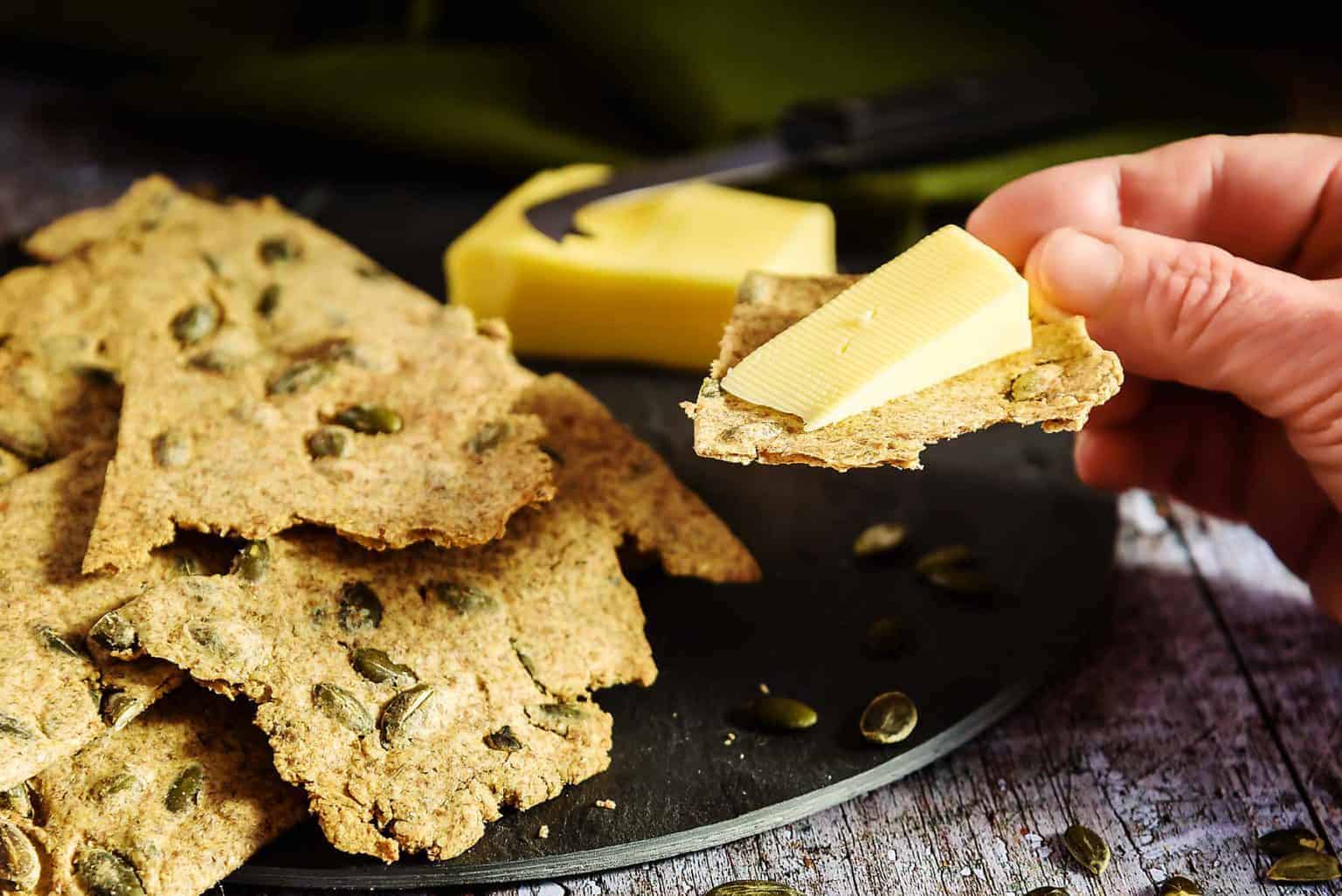 Rye & Pumpkin Seed Crackers, Rustic and Vegan! Especially Vegan
