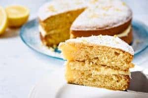 Slice of Easy Vegan Sponge Cake