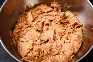 Blended pattie mixture in a bowl