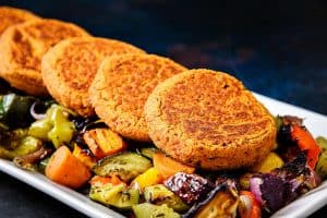 Close up of Lentil & Kidney Bean Patties