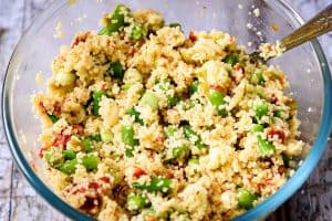 Ingredients mixed together in a bowl