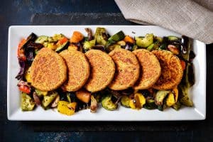 Lentil & Kidney Bean Patties on a serving dish